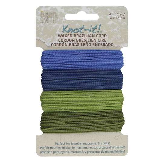 6 Packs: 4 ct. (24 total) Beadsmith® Knot-it!™ Hang Ten Waxed Brazilian Cord